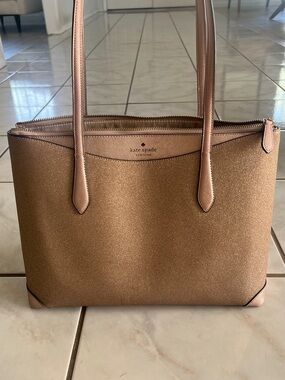 Kate Spade Metallic Champagne Glitter Tote